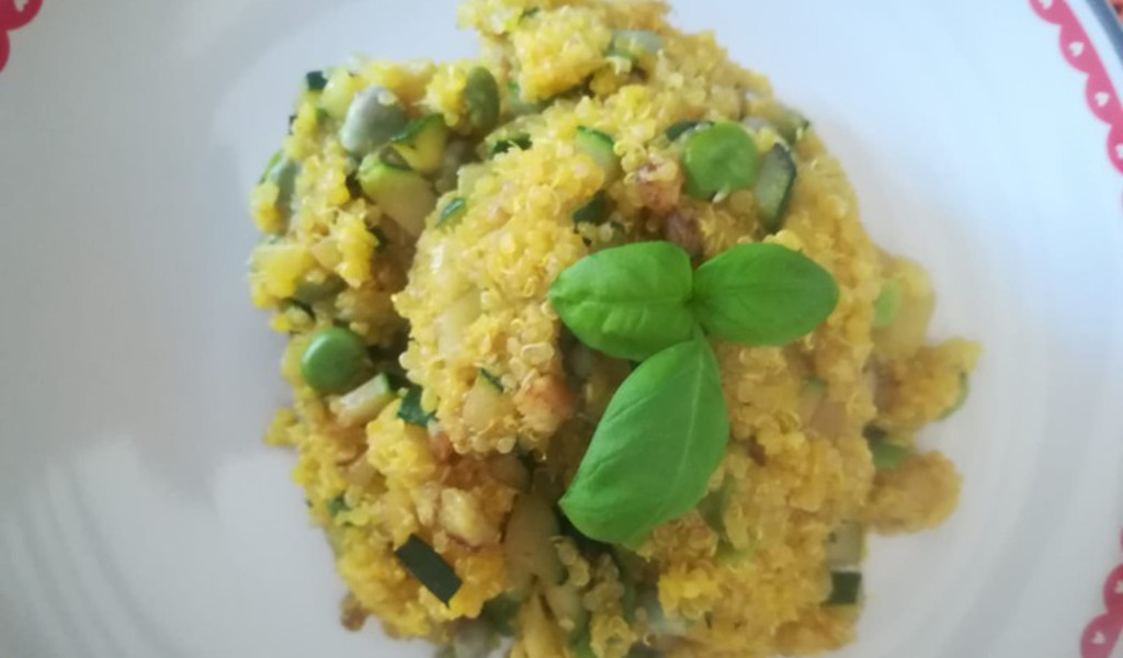 Ricetta quinoa con fave e zafferano